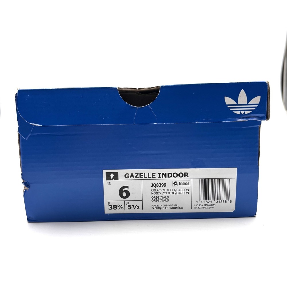 Adidas Gazelle Indoor Core Black Focus Olive JQ8399 Sneakers Shoes Mens Size 6 - Picture 6 of 6